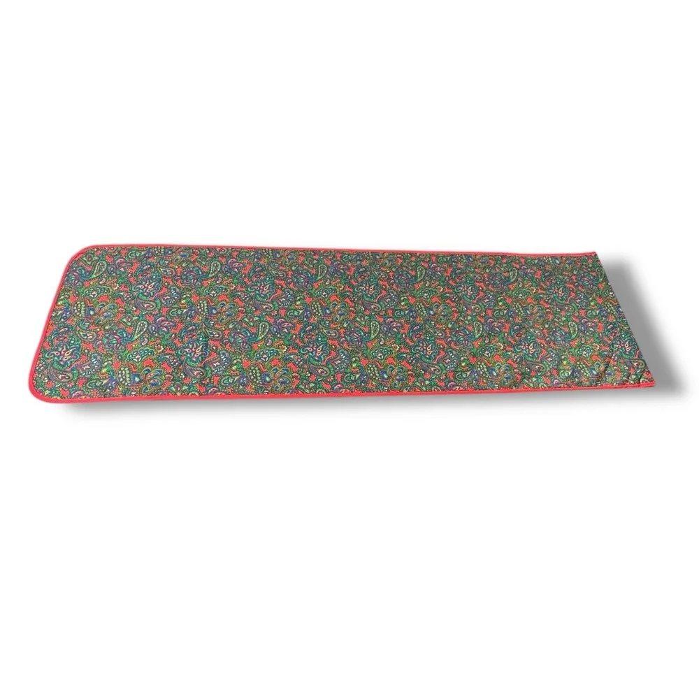 VTG Lands' End Coming Home Red & Green Paisley Placemats & Table Runner 6pc‎ Set